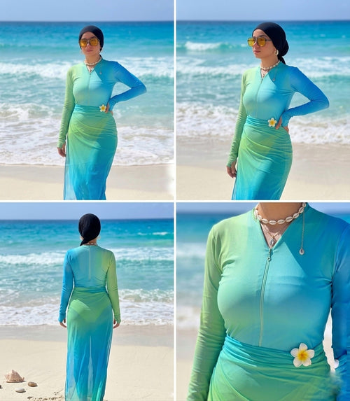 hijabi light blue swimsuit