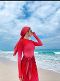 Pink and red gradient burkini