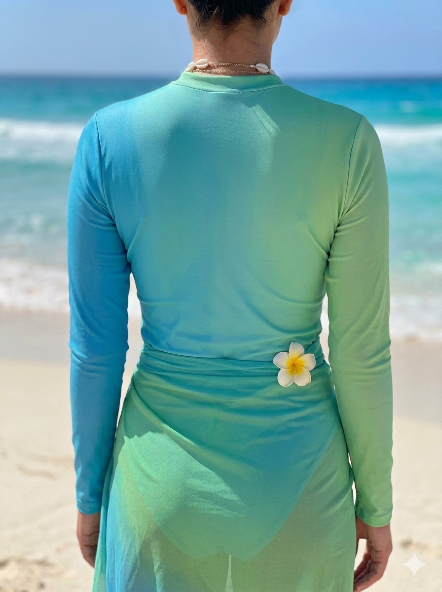 hijabi light blue swimsuit
