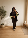 Burkini with yellow sleeve